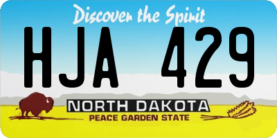 ND license plate HJA429