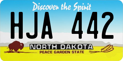 ND license plate HJA442