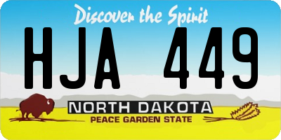 ND license plate HJA449