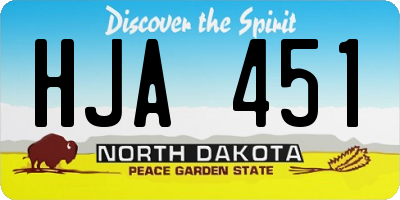 ND license plate HJA451