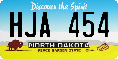 ND license plate HJA454