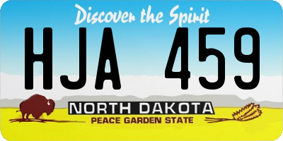 ND license plate HJA459