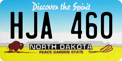 ND license plate HJA460