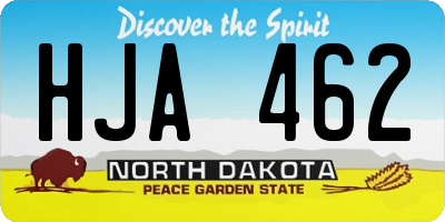 ND license plate HJA462