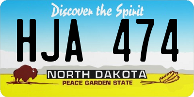 ND license plate HJA474