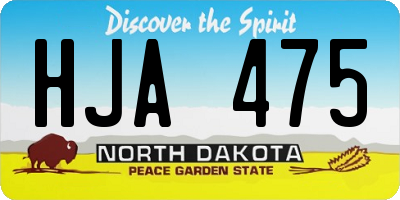 ND license plate HJA475