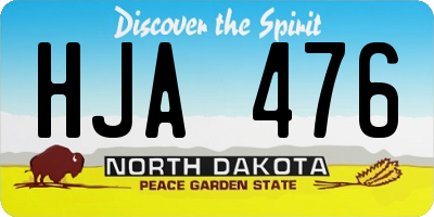 ND license plate HJA476