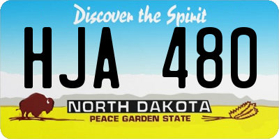 ND license plate HJA480