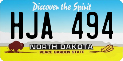 ND license plate HJA494