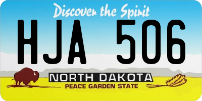 ND license plate HJA506