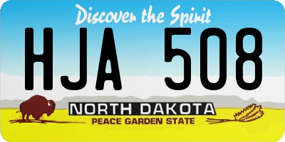 ND license plate HJA508