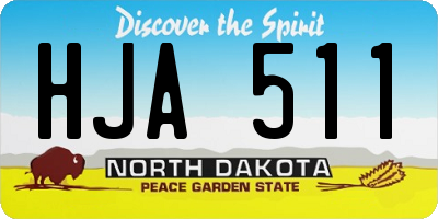 ND license plate HJA511