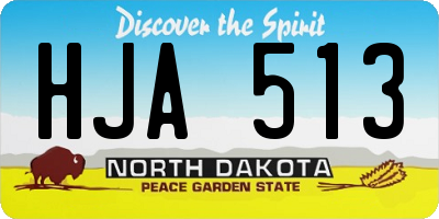 ND license plate HJA513