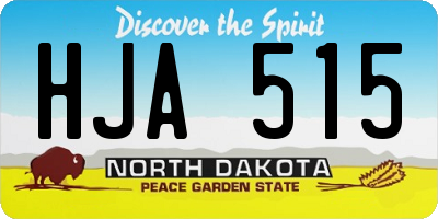 ND license plate HJA515
