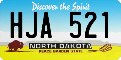 ND license plate HJA521