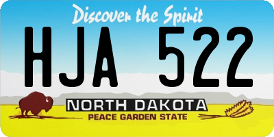 ND license plate HJA522