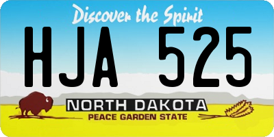 ND license plate HJA525