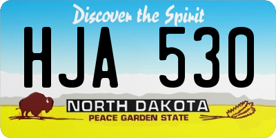 ND license plate HJA530