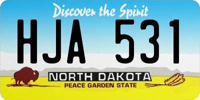 ND license plate HJA531