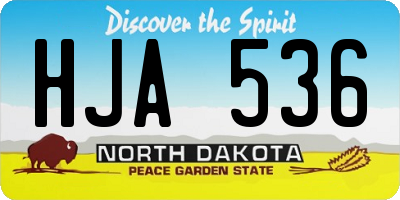 ND license plate HJA536