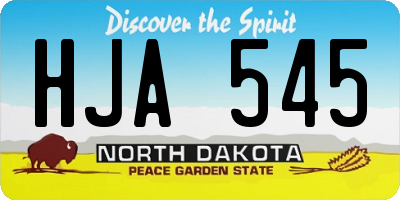 ND license plate HJA545