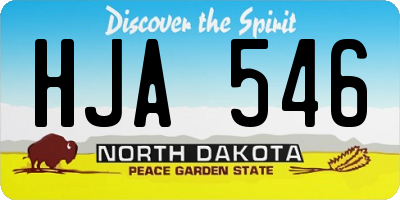 ND license plate HJA546