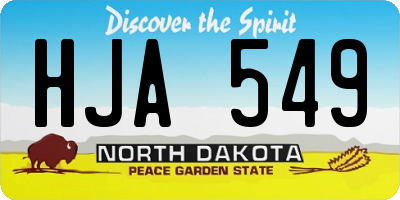 ND license plate HJA549