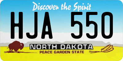 ND license plate HJA550