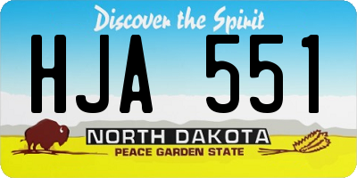 ND license plate HJA551