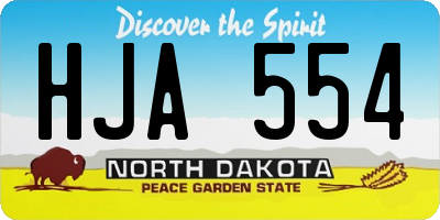 ND license plate HJA554