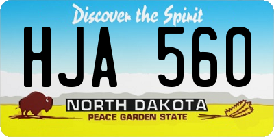ND license plate HJA560