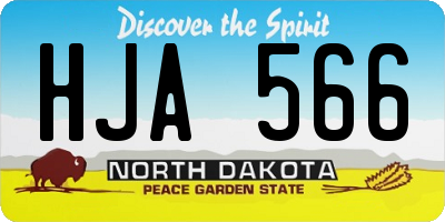 ND license plate HJA566