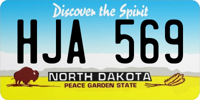 ND license plate HJA569