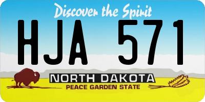 ND license plate HJA571