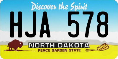 ND license plate HJA578