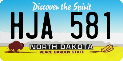 ND license plate HJA581