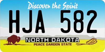 ND license plate HJA582