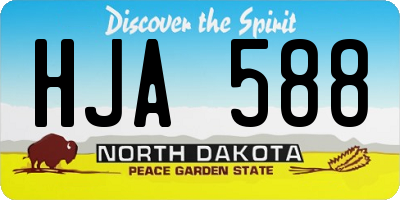 ND license plate HJA588
