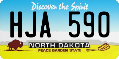 ND license plate HJA590