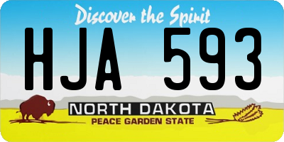 ND license plate HJA593