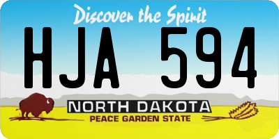 ND license plate HJA594