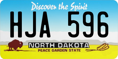 ND license plate HJA596