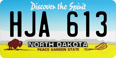 ND license plate HJA613