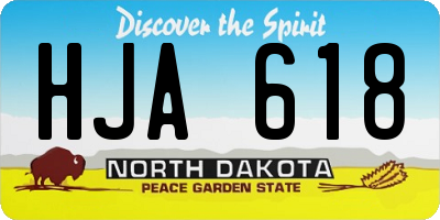 ND license plate HJA618