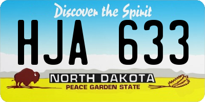 ND license plate HJA633