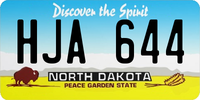 ND license plate HJA644