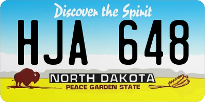 ND license plate HJA648