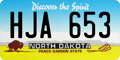 ND license plate HJA653