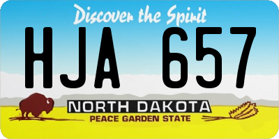 ND license plate HJA657