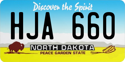 ND license plate HJA660